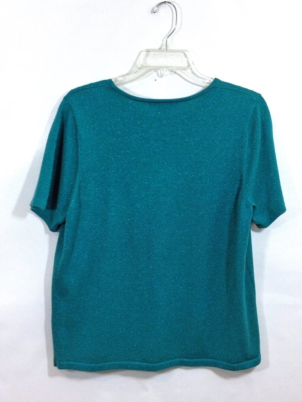 Vintage Sweater Set Allison Daley Petite Top Cardigan Sweater Teal Metallic PL - Picture 5 of 11
